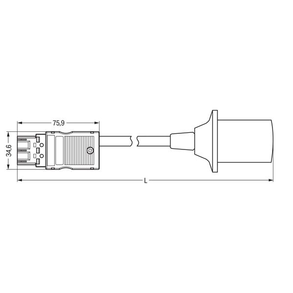 pre-assembled adapter cable Eca Plug/Lamp socket E 27 black image 6