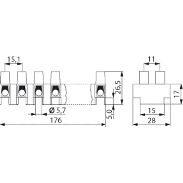 KB612.07 | Terminal strip 612.07SP-AK 7p 16mm² foot image 1