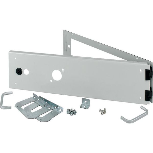 Opening metal front plate for drawer, closed IP55, H=150mm, grey image 2