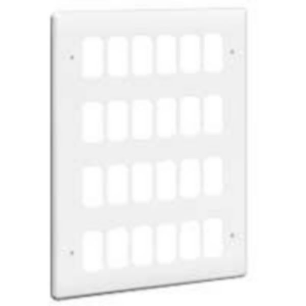 Synergy Grid 4 x 3 Gang 24 Module Front Plate White image 1