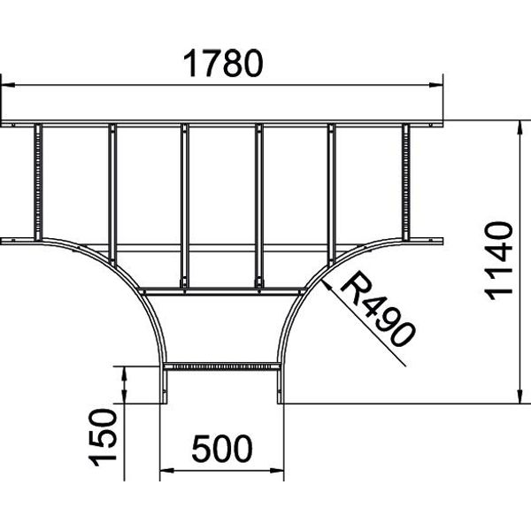 LT 650 VS A2 T piece for cable ladder with VS rung 60x500 image 2