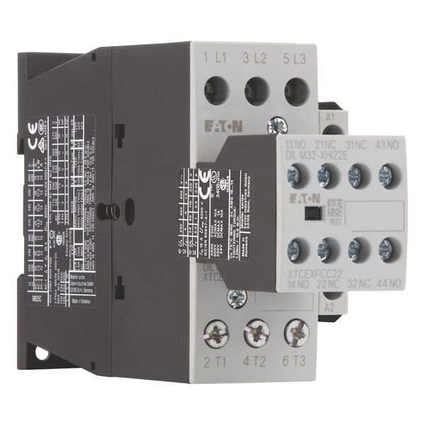 Contactor, 380 V 400 V 11 kW, 2 N/O, 2 NC, RDC 24: 24 - 27 V DC, DC operation, Screw terminals image 13