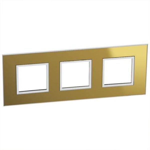 French and German standard plate square version 3x2 modules - reflective gold image 1