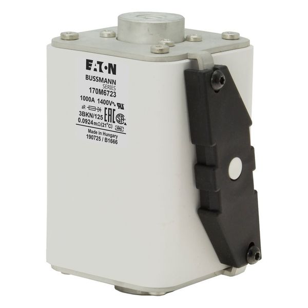 Fuse-link, high speed, 1000 A, AC 1400 V, size 3, 76 x 92 x 125 mm, aR, IEC, single indicator image 3