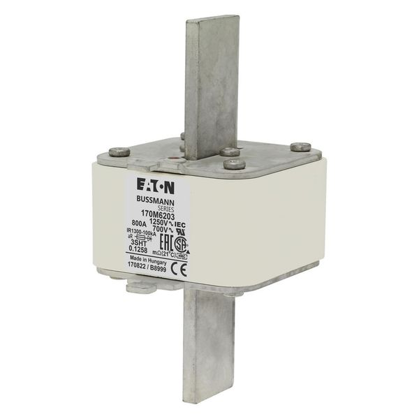 Fuse-link, high speed, 800 A, AC 1250 V, size 3, 76 x 76 x 150 mm, aR, IEC, single indicator image 6