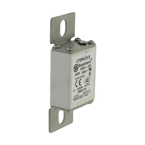 Fuse-link, high speed, 160 A, AC 690 V, size 000, 24 x 36 x 96 mm, aR, IEC, visual indicator image 19