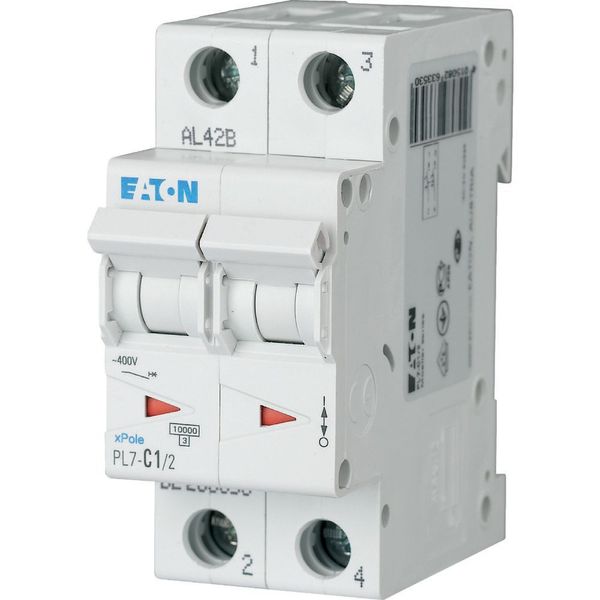 Miniature circuit breaker (MCB), 1 A, 2p, characteristic: D image 1