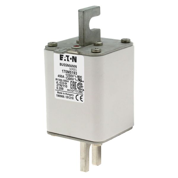 Fuse-link, high speed, 450 A, AC 1250 V, size 2, 61 x 75 x 138 mm, aR, DIN, IEC, type T indicator image 5