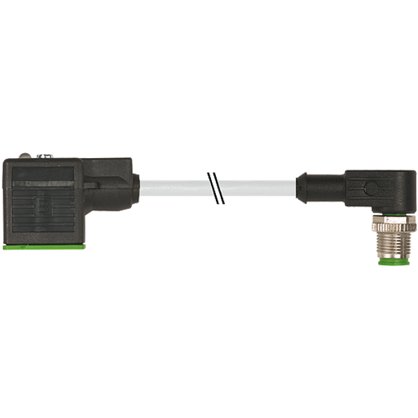 M12 male 90° A-cod./MSUD valve  A-18mm PUR 5x0.34 gy+robot+dragch. 1m image 1