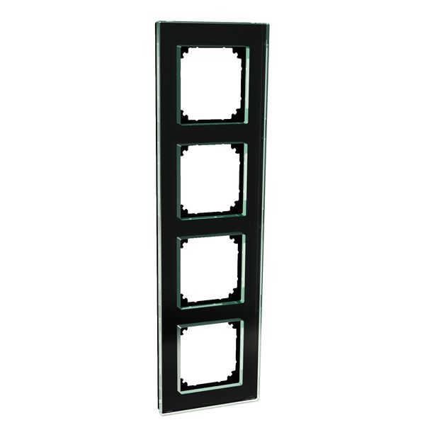 Exxact Solid 4-gang glass frame black image 2