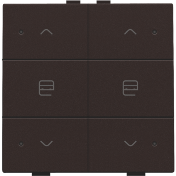 Double push button with LED for Niko Home Control, dark brown coated image 1