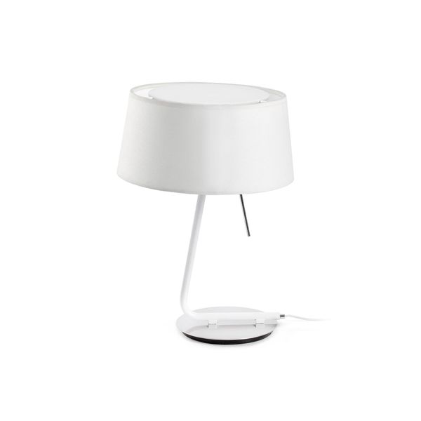 HOTEL WHITE TABLE LAMP 1 X E27 60W image 1