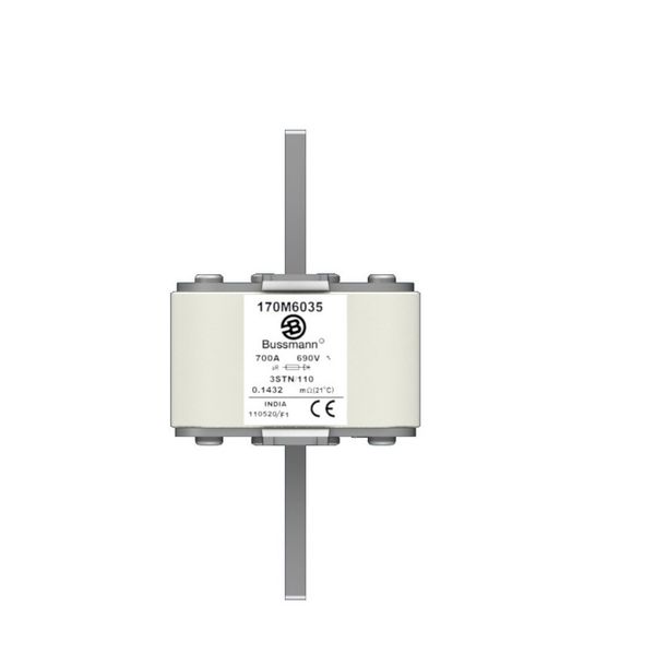 Fuse-link, high speed, 600 A, AC 4000 V, size 3, 76 x 76 x 302 mm, aR, IEC image 7