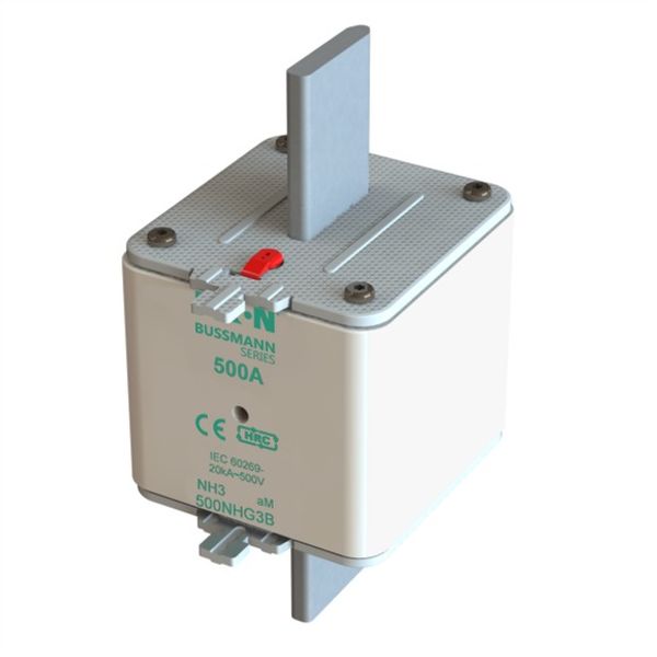 Fuse-link, low voltage, 500 A, AC 500 V, NH3, aM, IEC, dual indicator image 2