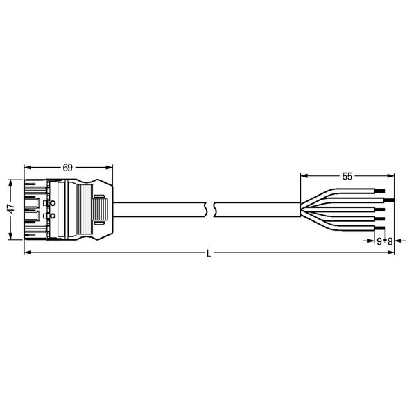 pre-assembled connecting cable;Eca;Socket/open-ended;red image 6