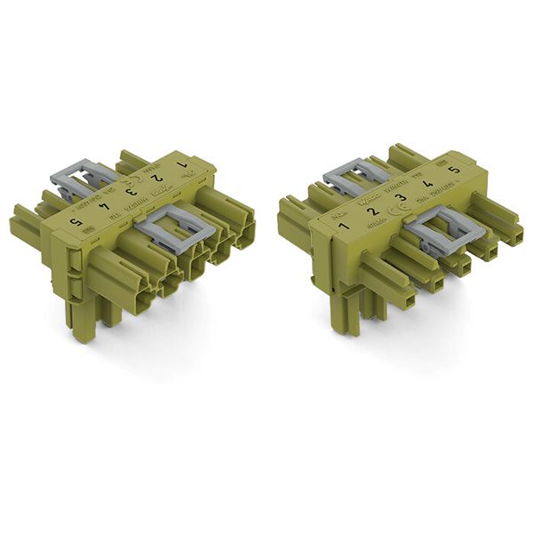 T-distribution connector 5-pole Cod. B light green image 2