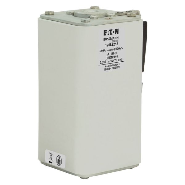 Fuse-link, high speed, 550 A, AC 2000 V, Size 3, 74 x 90 x 143 mm, aR, IEC, single indicator image 23