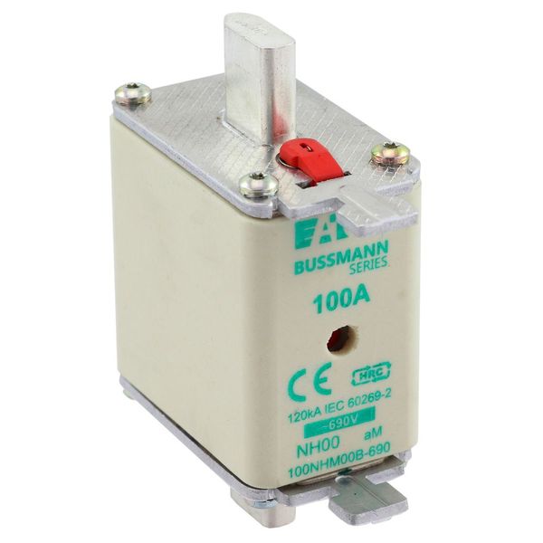 Fuse-link, low voltage, 100 A, AC 690 V, NH00, aM, IEC, dual indicator image 8