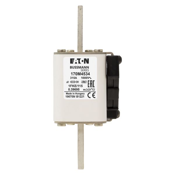 Fuse-link, high speed, 315 A, AC 1000 V, size 1, 51 x 68 x 102 mm, aR, IEC, single indicator image 10