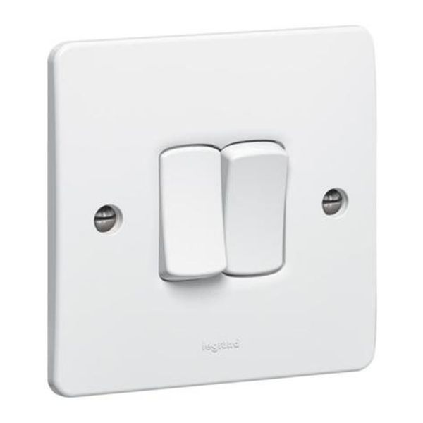 Synergy™ - Single pole switch - 2 gang - 2 way 20 AX 250 V~ - White image 1