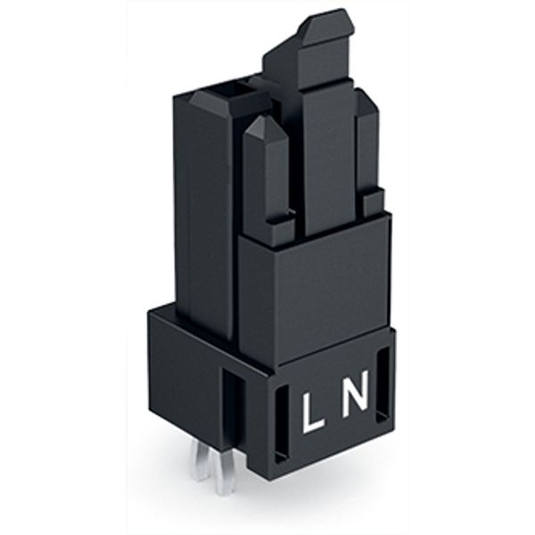 Socket for PCBs straight 2-pole black image 3