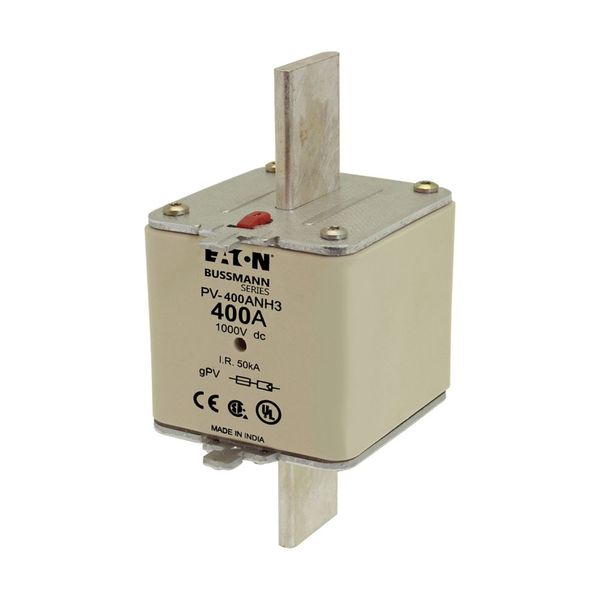 Fuse-link, high speed, 400 A, DC 1000 V, NH3, gPV, UL PV, UL, IEC, dual indicator image 14