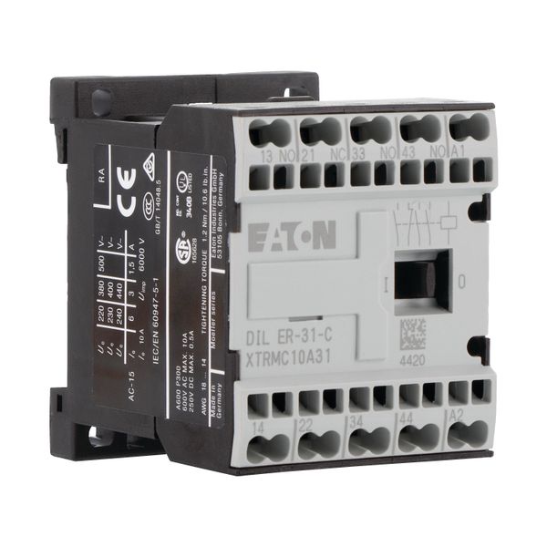 Contactor relay, 230 V 50 Hz, 240 V 60 Hz, N/O = Normally open: 3 N/O, N/C = Normally closed: 1 NC, Spring-loaded terminals, AC operation image 14