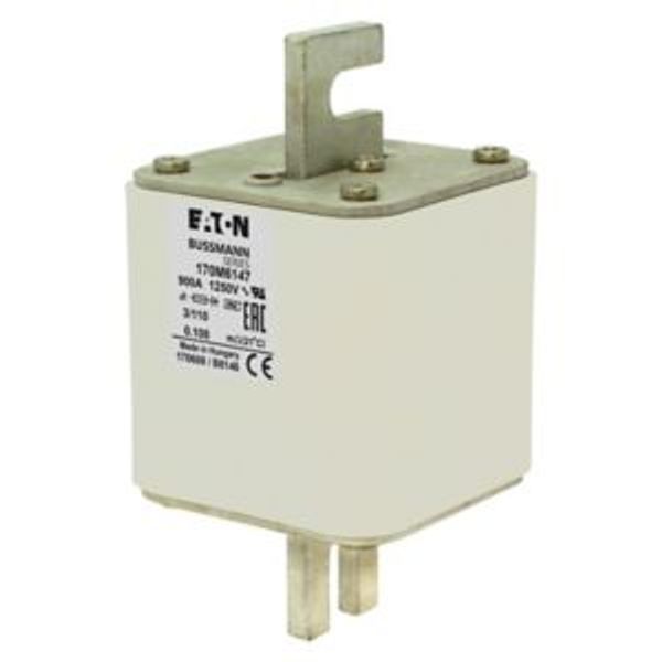 Fuse-link, high speed, 900 A, AC 1250 V, size 3, 76 x 90 x 139 mm, aR, DIN, IEC, single indicator image 4