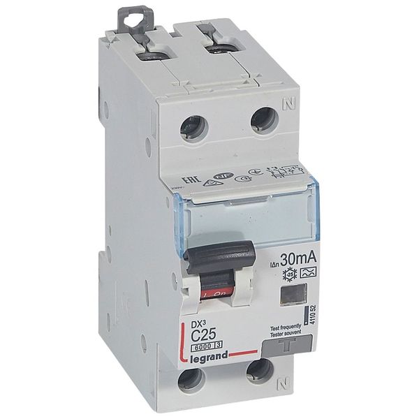 RCBO - DX³ 6000 -10 kA -1P+N-230 V~ -25 A -30 mA -A type -N right hand image 1