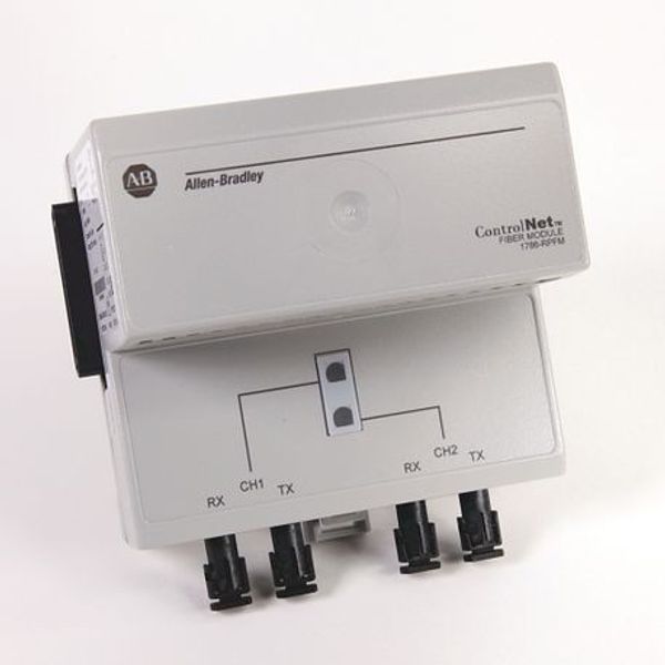 Allen-Bradley 1786-RPFM Ring Repeater, ControlNet, Fiber, Dual Fiber Optic Channel, DIN Rail Mounting, Fiber Optic, Use to 3000 m, for 62.5/125 Um Multi-Mode image 1