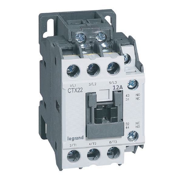 3-pole contactors CTX³ 22 - 12 A - 415 V~ - 1 NO + 1 NC - screw terminals image 1
