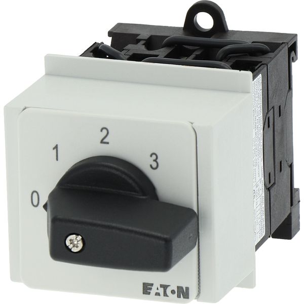 Step switches, T0, 20 A, service distribution board mounting, 3 contact unit(s), Contacts: 6, 45 °, maintained, With 0 (Off) position, 0-3, Design num image 15