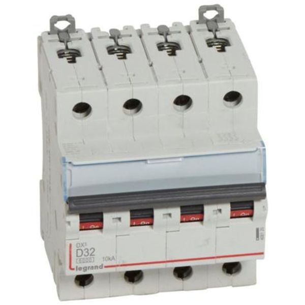 DX³6000 10kA high inlet and low outlet screw circuit breaker 4P 400~ - 32A - curve D - for traditional HX³ comb image 1