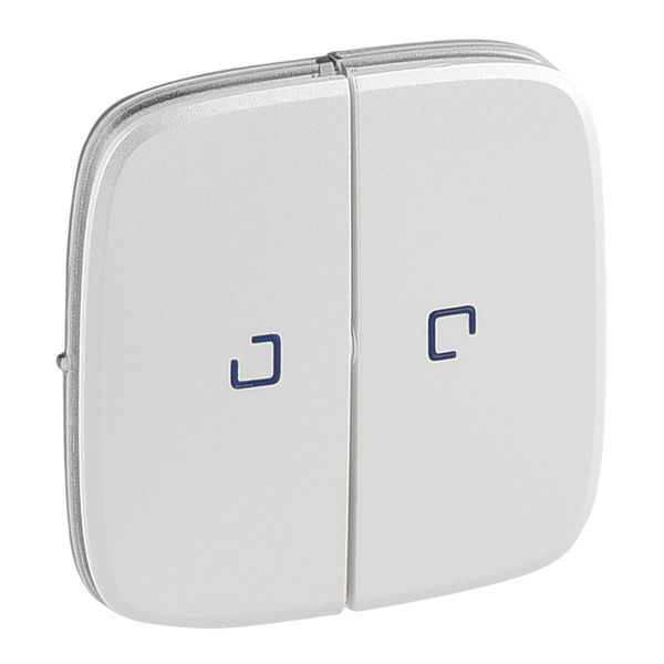 Cover plate Valena Allure - illuminated 2-gang switch/push-button - pearl image 1