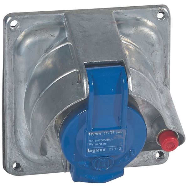 Panel mounting socket Prisinter Hypra -IP 44/55 - 200/250V~ -16 A - 2P+E - metal image 2