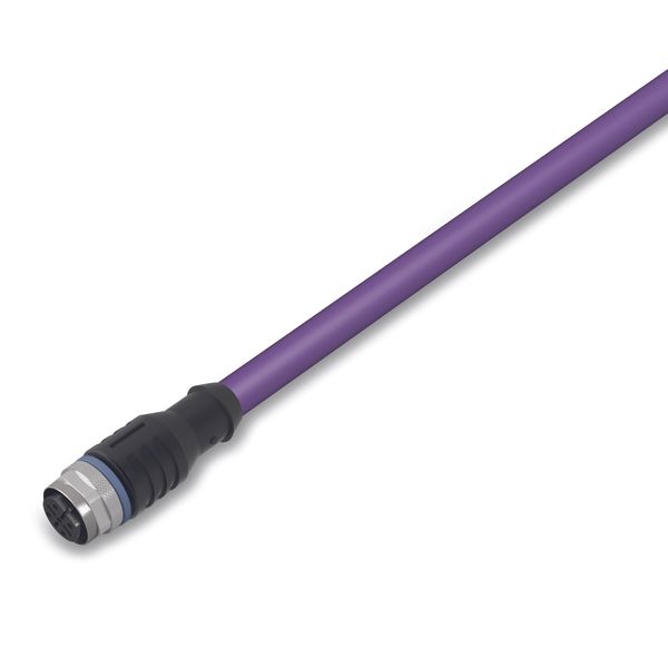 CANopen/DeviceNet cable M12A socket straight 5-pole violet image 1