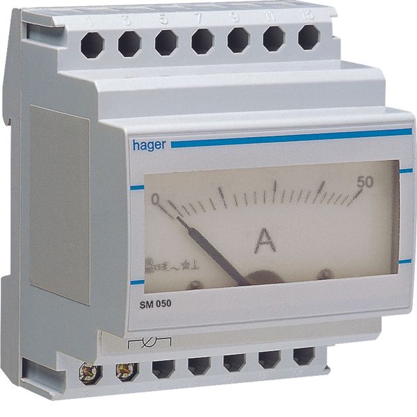 Analogue ammeter 0-50A indirect reading image 1