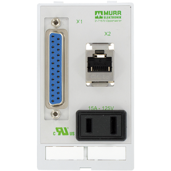 MODLINK  INSERT USA NEMA 1-15 1xSUD-D25 fem./mal + 1xRJ45 fem./fem. image 1