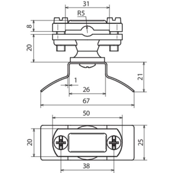 Cond. holder PA Fl 30mm Rd 6-11mm fixing part StSt f. tens. strap 14x0 image 2