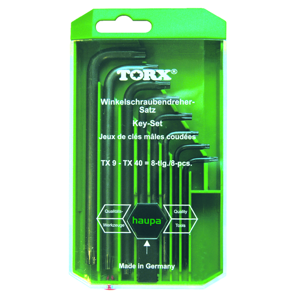 Torx L-key set Tx 9 to 40, 8 pieces, black, loose in box image 1