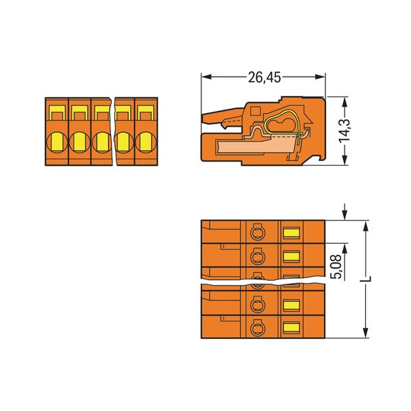 1-conductor female connector CAGE CLAMP® 2.5 mm² orange image 3