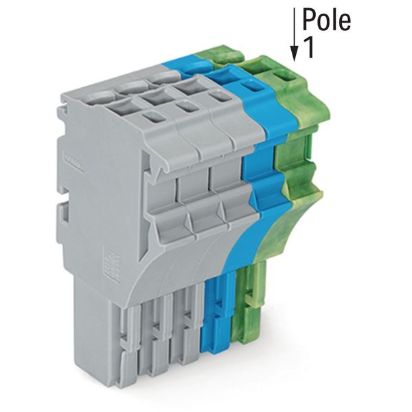 1-conductor female connector Push-in CAGE CLAMP® 4 mm² gray/blue/green image 2