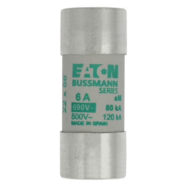 Fuse-link, LV, 6 A, AC 690 V, 22 x 58 mm, aM, IEC image 5