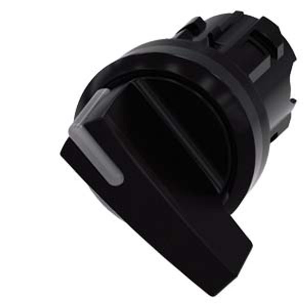 Illuminable selector switch, 22 mm, round, plastic, black, Selector switch 3SU1002-2CF10-0AA0-Z X90 image 1