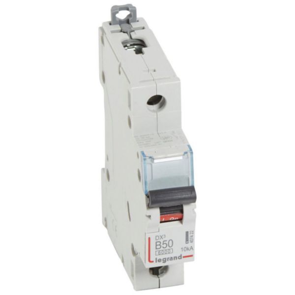 DX³6000 10kA high inlet and low outgoing screw circuit breaker 1P 230V~ to 400V~ - 50A - curve B - 1 module image 1