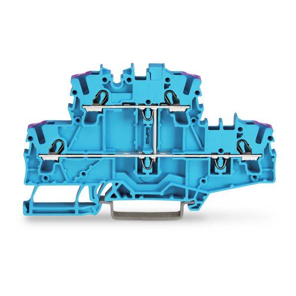 Double-deck terminal block 4-conductor through terminal block N blue image 1