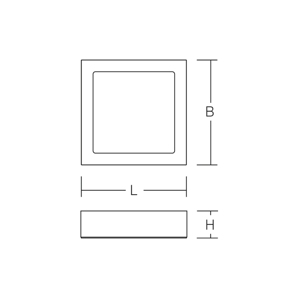 TOLEDO FLAT square, 17 W, 1650 lm, 830, white, on/off Surface mounted  image 3