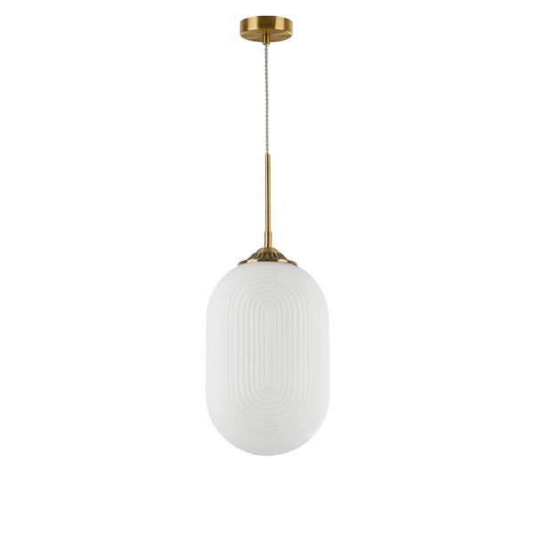 Opal Glass   Brass Metal  LED E27 1x12 Watt 230 Volt  IP20 Bulb Excluded  D: 22.5 H1: 55.4 H2: 120 cm Adjustable height image 1