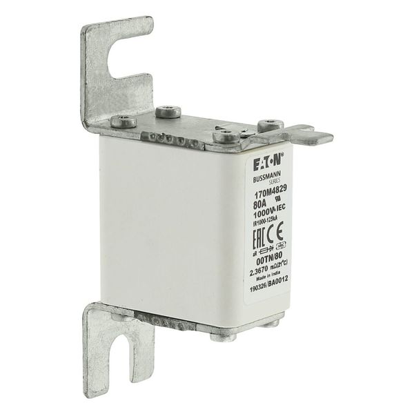 Fuse-link, high speed, 80 A, AC 1000 V, size 00, 30 x 47 x 98 mm, aR, DIN, IEC, type T indicator image 23