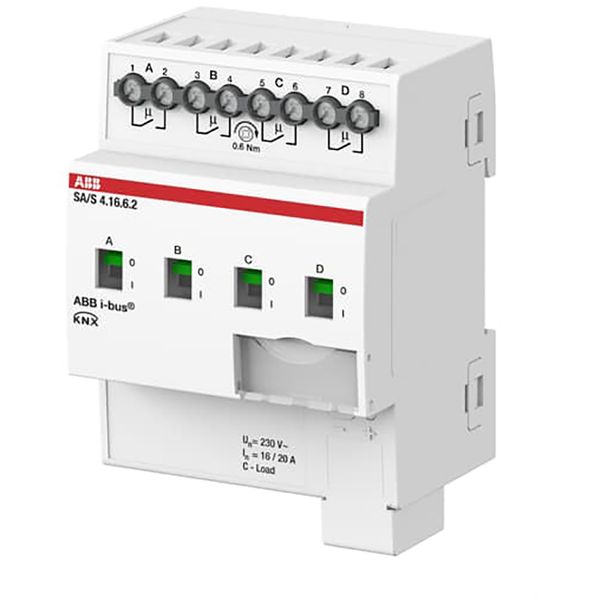 SA/S4.16.6.2 Switch Actuator, 4-fold, 16 A, C-Load, Energy Function, MDRC image 1